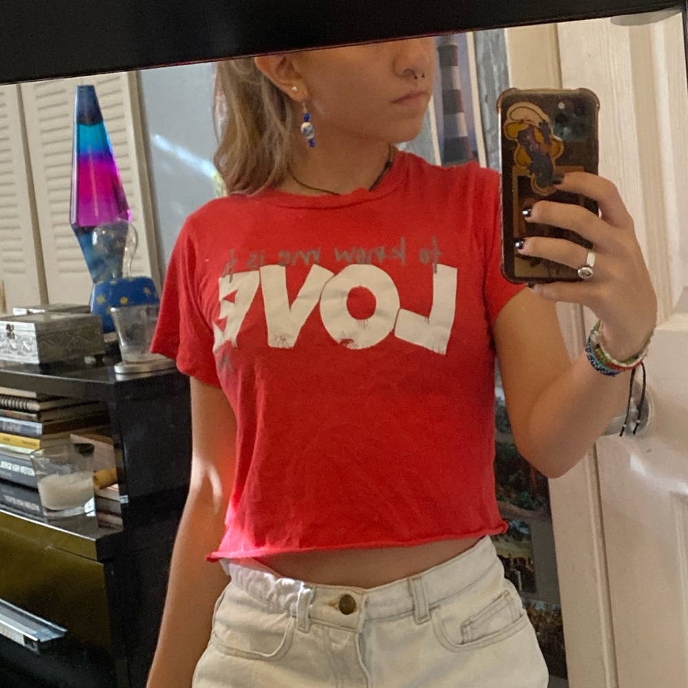 peace love world cropped t-shirt ♥️
